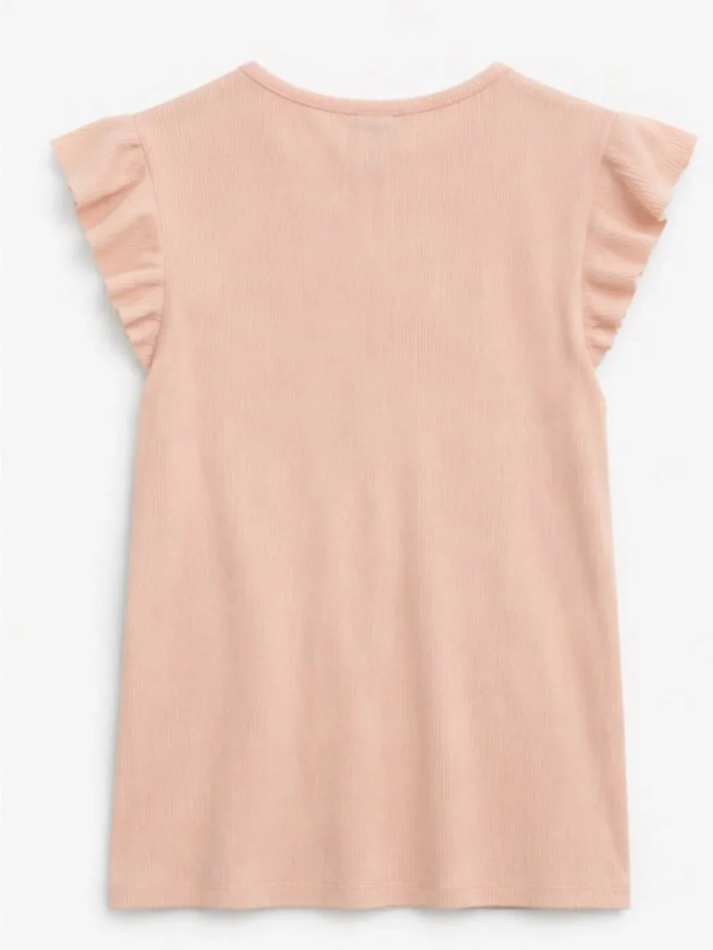 J.Crew Blush Ribbed Flutter Sleeve Top Medium Soft Cotton Modal